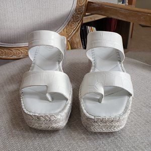 Franco Sarto Clave Espadrille Wedge Sandal (White)